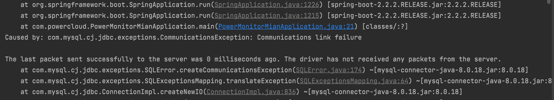 【BUG记录】Java连接mysql数据库报错：Communications link failure